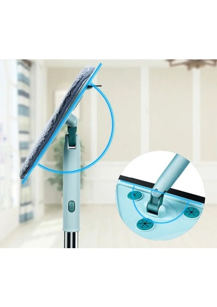 Elite Üçgen Mikrofiber Uçlu Cam ve Yer Temizliği Için Oynar Başlıklı Mop 1 Adet