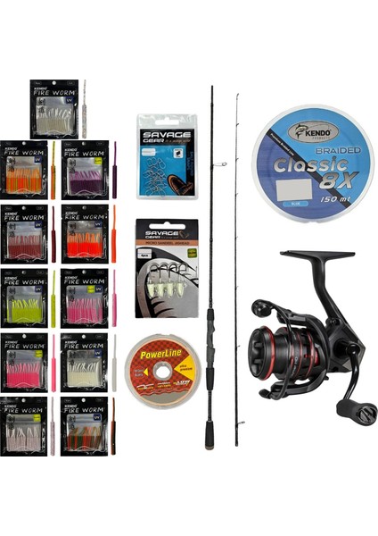 Yekoutdoor Fireworm Lrf Seti Okuma Epixor Lrf Ultra Light Game Spin 213CM 1-8gr 2 Parça Olta Kamışı&okuma Ceymar Hd CHD-2500A 7+1bb Olta Makinesi