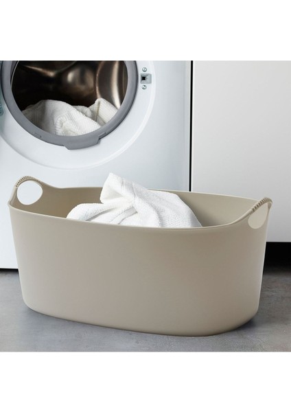 Elite Çamaşır Sepeti 35 Lt 58X38X28 cm Polietilen Plastik Bej Renk 1 Adet