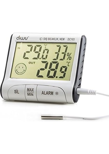 DC103 Iç Dış Max-Min Prob Termometre Nem Ölçer modelleri