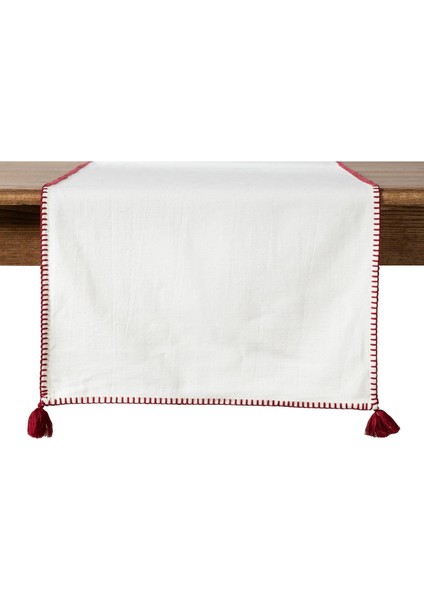 Concept Oradea Püsküllü Runner Bordo 45X145