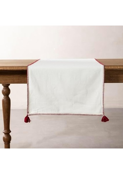 Concept Oradea Püsküllü Runner Bordo 45X145