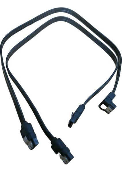 2'li Sata Iıı Kablo 40CM, 6 Gbits, 90° Açılı, 1 Düz ve 1 90 Derece Açılı, Orjinal