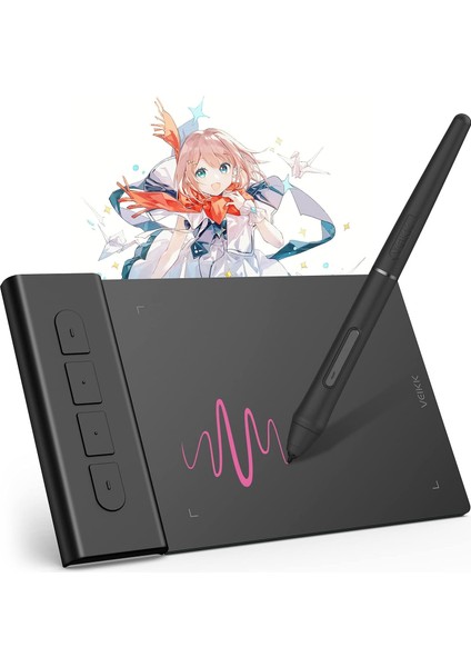 Osu Tablet Grafik Tablet VK430 4x3 Inç, Pilsiz Stylus 290RPS Raporlama Hızı, 8192 Baskı Hassasiyeti ve 4 Kullanılabilir Tuş, Windows/android/mac/chrome Os ile Uyumlu