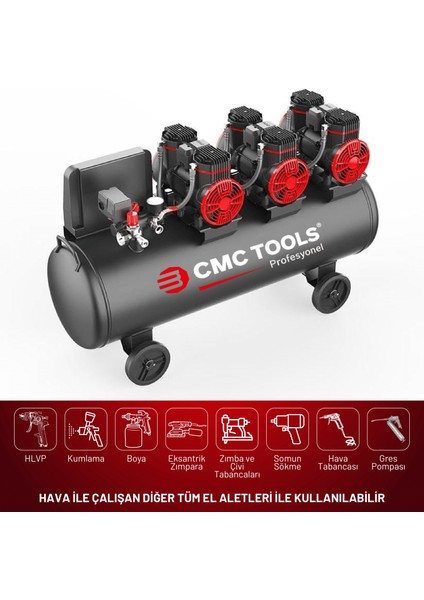 CMC-0914 100 Litre Sessiz Yağsız Hava Kompresörü 6 Hp