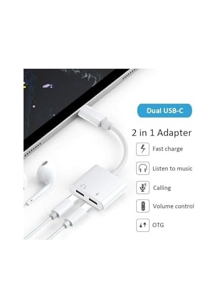 5067 Type C To Kulaklık Hızlı Şarj Giriş Çevirici Çoklayıcı Çoğaltıcı Splitter Adaptör fiyatları