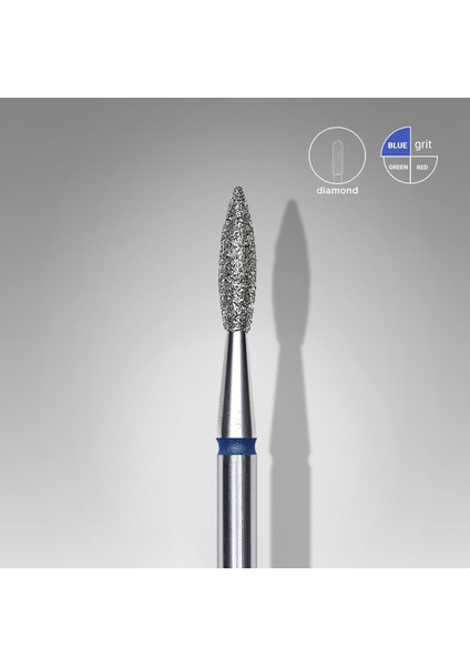 Elmas Sivri Alev Freze, Mavi, Çap 2,1 Mm, Çalışma Kısmı 8 mm