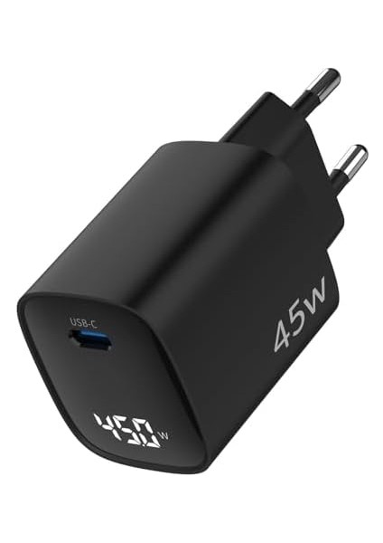 45W Gan LED Ekranlı Type-C Pd Şarj Cihazı iPad & Android & Notebook Uyumlu Şarj Aleti