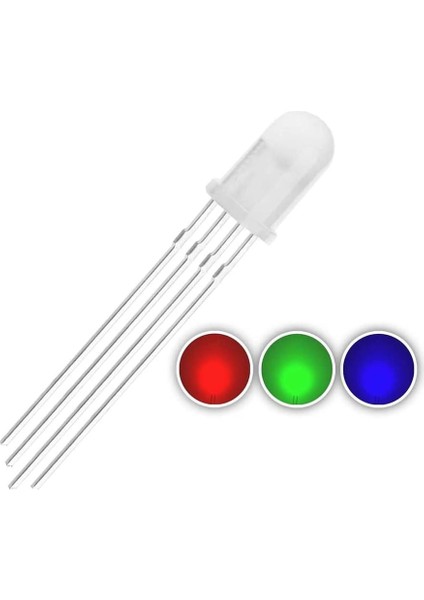 LED 5mm Şeffaf Anot 4 Bacaklı Arduino Raspberry