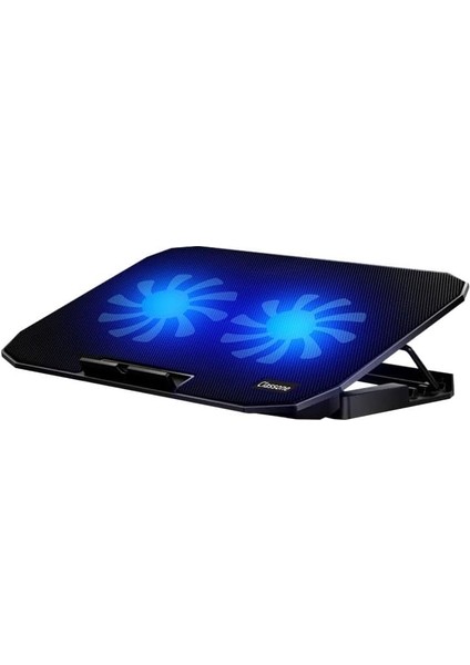 M40 Gaming Laptop Soğutucu Notebook Standı, Mavi Led,14-15.6-17 Inch Uyumlu, 2 Fan, 2 USB