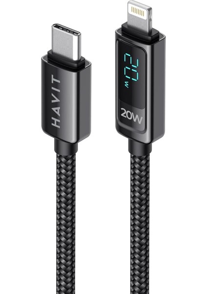 CB6246 PD20W Type-C To Lightning (Iphone) Göstergeli Şarj Kablosu