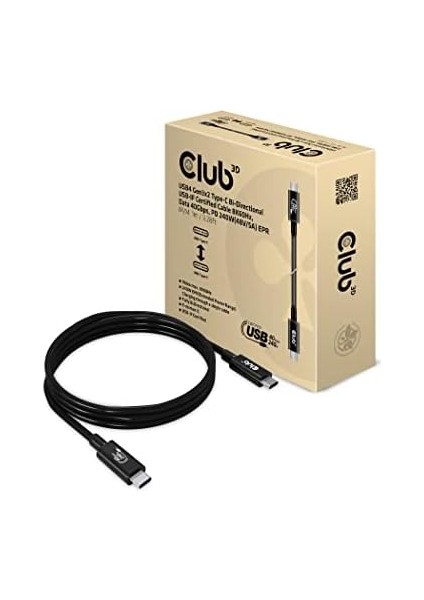3D Usb4 GEN3X2 Tip C Bi-Yönlü Usb-If Sertifikalı Kablo 8K60Hz, Veri 40GBPS, Pd 240W Epr St./st. 1m