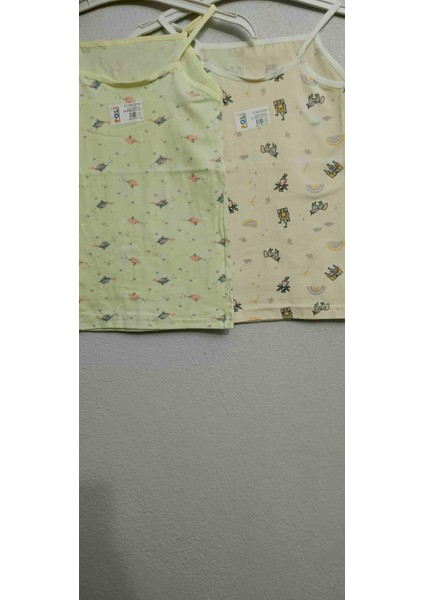 Kız Çocuk Desenli Ince Askılı Atlet -2'li Paket