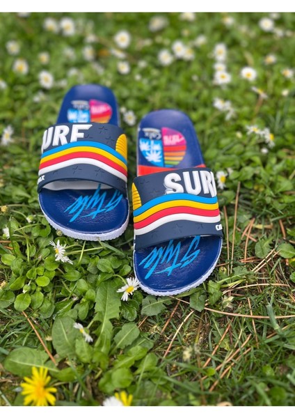Junisteps Kaydırmaz Taban Desenli Çocuk Terlik -Surf