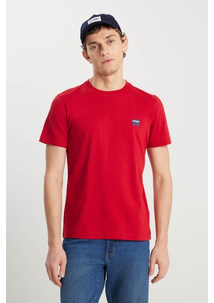 Regular Fit Small Logo Kırmızı Erkek T-Shirt MW70MD33UU