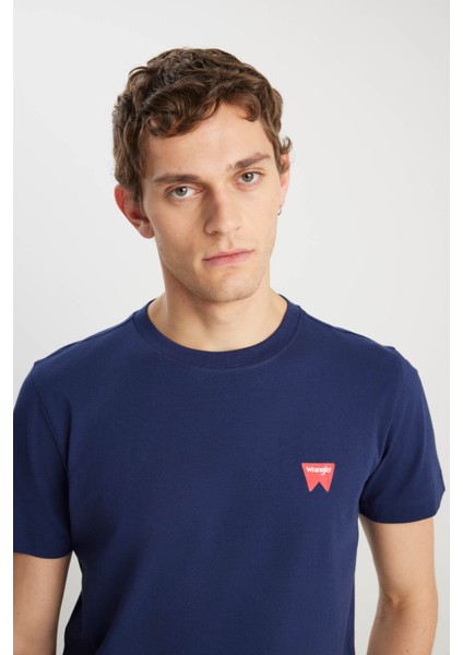 Regular Fit Small Logo Lacivert Erkek T-Shirt MW70MD3335 fırsatları