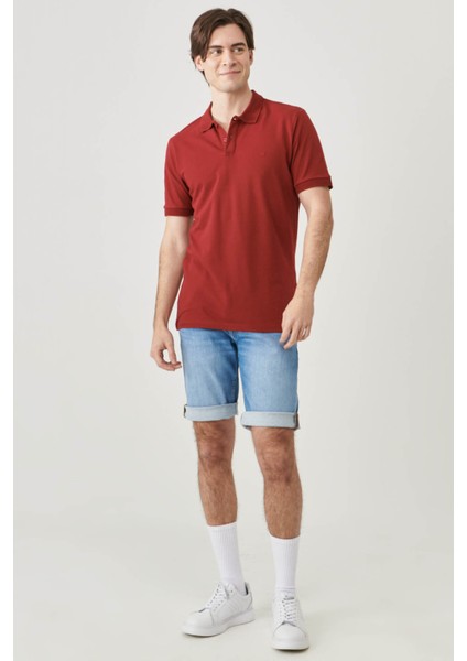 Regular Fit Bordo Erkek Polo Yaka T-Shirt MW211837800 fiyatları