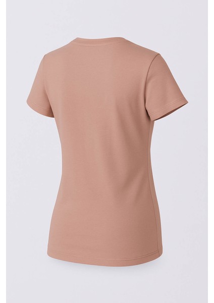 Kiraz Baskı Gül Kurusu Kadın T-Shirt Model 3