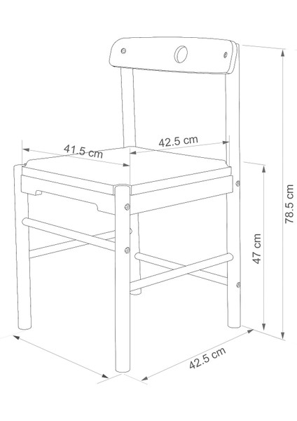 Alaçatı Kayın Gri Sandalye, Masif Ahşap Sandalye, Modern Sandalye, İskandinav Sandalye