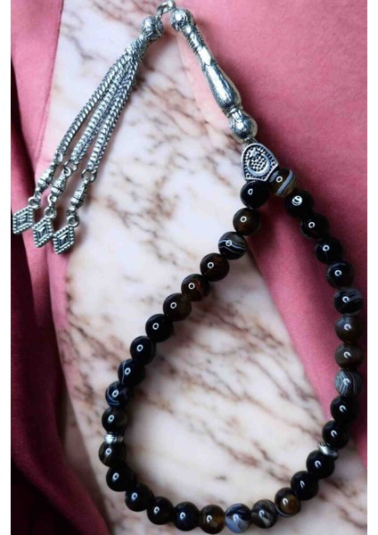 Göz Akik Taşı Tesbih - Doğal Taş Tesbih - Erkek Tesbih