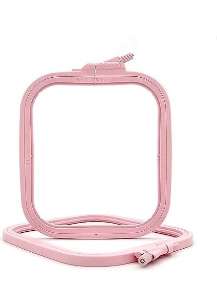 Pembe Küçük (No:2) Plastik Kare Nakış Kasnağı, Çapraz Dikiş Çemberleri, Zımba Iğne Halkası, Kendin Yap El Işi Dikiş, Abs Plastik Nakış Çemberleri