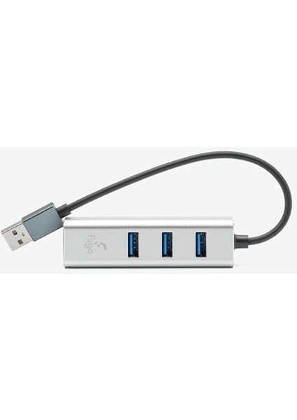 USB To Lan ve 3x USB Alüminyum Adaptör Gümüş