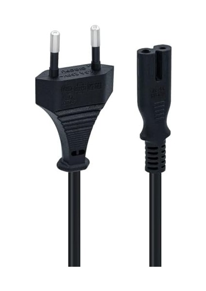 Home Ps3 / Ps4 / Ps5 / Xbox Series S-X Uyumlu Güç Kablosu 1.5 Metre 2pin Güç Kablosu Projeksiyon - Monitör - Tv Universal 2pin Güç Kablosu Teyp Fişi (1)