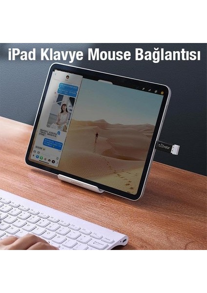 Polham Tak Çalıştır Type-C To USB Çevirici Dönüştürücü Adaptör, Veri Aktarım, Klavye, Mouse Aparatı
