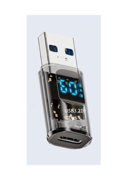 Revolution USB 3.2 To Type C Dönüştürücü 60W Hızlı Şarj 10GBPS Veri Transferi Dijital Ekran Otggf