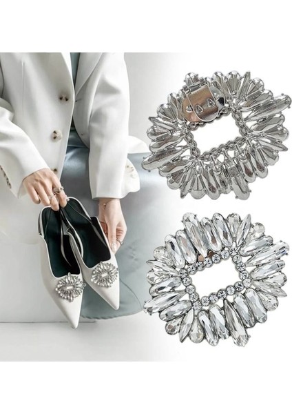 Junisteps Kristal Taşlı Oval Ayakkabı Tokası