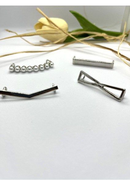 Junisteps Düz Şekil Metal Ayakkabı Bağcığı Aksesuarı - Gümüş modelleri