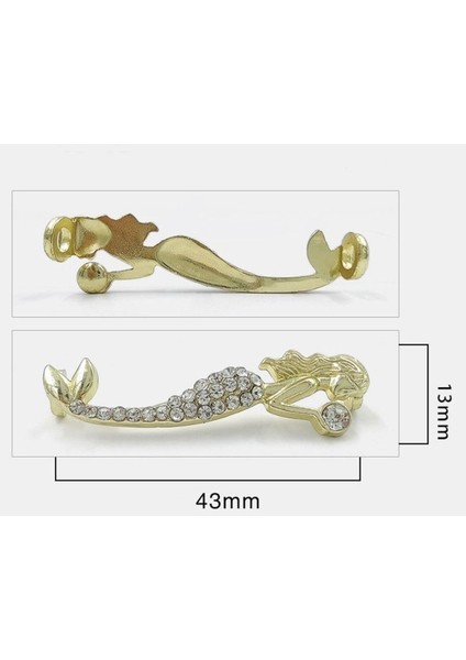 Junisteps Deniz Kızı Şekilli Metal Ayakkabı Bağcığı Aksesuarı - Altın