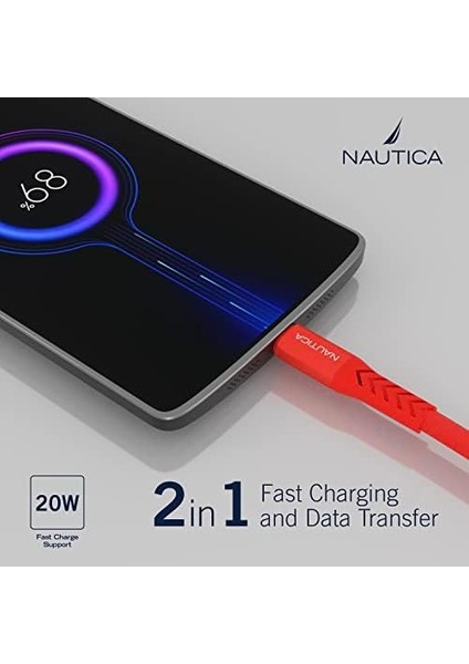 C50 Usb-C To Lightning Pd 20W Hızlı Şarj ve Data Kablosu 1.2m Kırmızı
