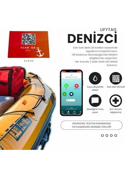 Kişiye Özel Qr - Denizci Etiketi - 2 Adet