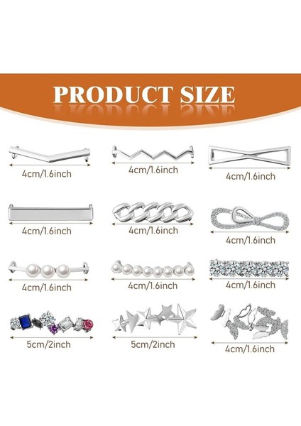Junisteps V Şekilli Metal Ayakkabı Bağcığı Aksesuarı - Gümüş