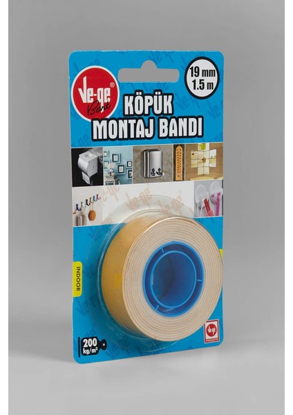 BH5000190015- 1HT Köpük Montaj Bandı- 1 (Iç), 19 mm x 1. 5m