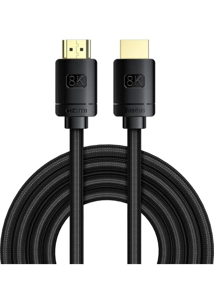 High Definition Serisi HDMI 8k To HDMI 8k Görüntü Aktarma Kablosu, 3m, Siyah