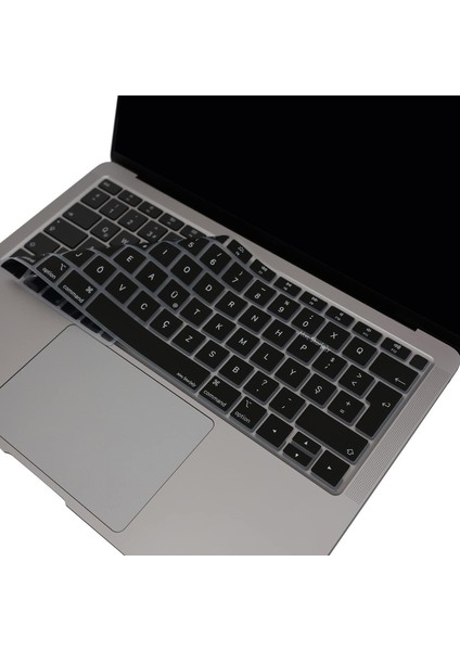 Laptop Macbook Air M1 Klavye Kılıfı F-Türkçe Daktilotip A1932 A2179 A2337 ile Uyumlusiyah