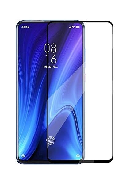 Xiaomi Mi 9t Tam Kaplayan Temperli Cam Ekran Koruyucu Siyah