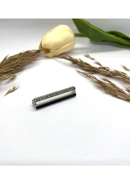 Junisteps Taşlı Siyah Şerit Detaylı Metal Ayakkabı Bağcığı Aksesuarı - Gümüş fiyatları
