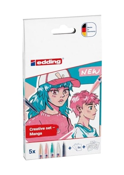 5300 Ince Uçlu Akrilik Markör ve Edding 1800 Teknik Çizim Kalemi 5'li Manga Seti