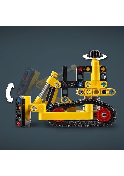 Technic Ağır Iş Buldozeri 42163-7 Yaş ve Üzeri Çocuklar Için Inşaat Aracı Içerek Koleksiyonluk Yaratıcı Oyuncak Model Yapım Seti (195 Parça)
