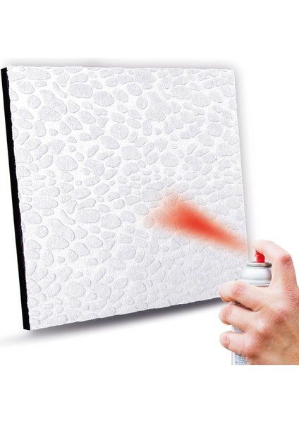 Beyaz Boyanabilir Embos Keçe Ses ve Isı Yalıtım Paneli 40X40 cm 30 Adet-5m²