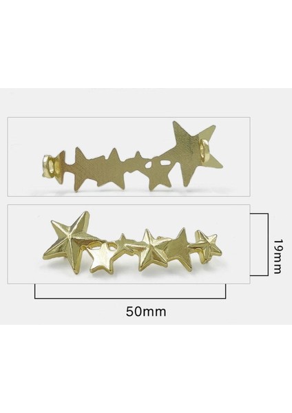 Junisteps Yıldız Şekilli Metal Ayakkabı Bağcığı Aksesuarı - Altın