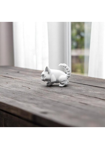 Sinirli Kedi Figürü – 3D Dekoratif Biblo fiyatları