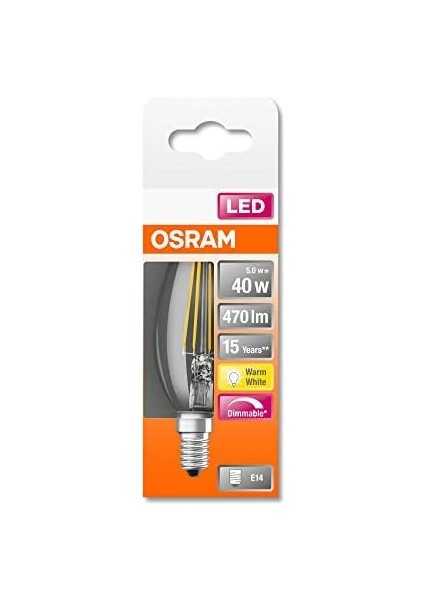 4052899961814 LED Ampul, Cam, Sarı, 11.8x3.5x3.5 cm