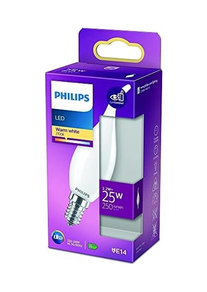 LED Classic 25W BA35 E14 Mum Tipi Ww Dim Edilmez Ampul