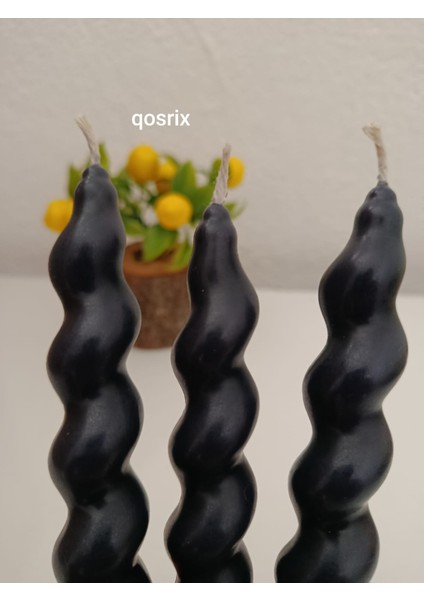 3'lü Antrasit Gri Italyan Burgulu Şamdan Soya Mumu Doğal Kokulu Uzun Çubuk Konik Burgu Spiral Mum Dekoratif fiyatları