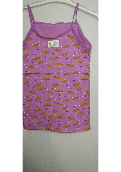 Kız Çocuk Desenli Ince Askılı Atlet -2'li Paket modelleri