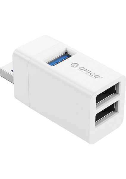 3 Port Usb3.0 USB Taşınabilir 5gbps Yüksek Hızlı Mini Çoklayıcı Hub, Beyaz, MINI-U32-WH